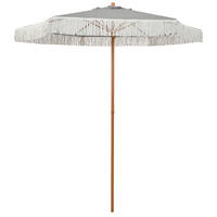 POCOline Sonnenschirm grau Stahl H/D: ca. 230x200 cm Sonnenschirm_mit_Qasten - weiß/grau (200,00/230,00cm) - POCOline