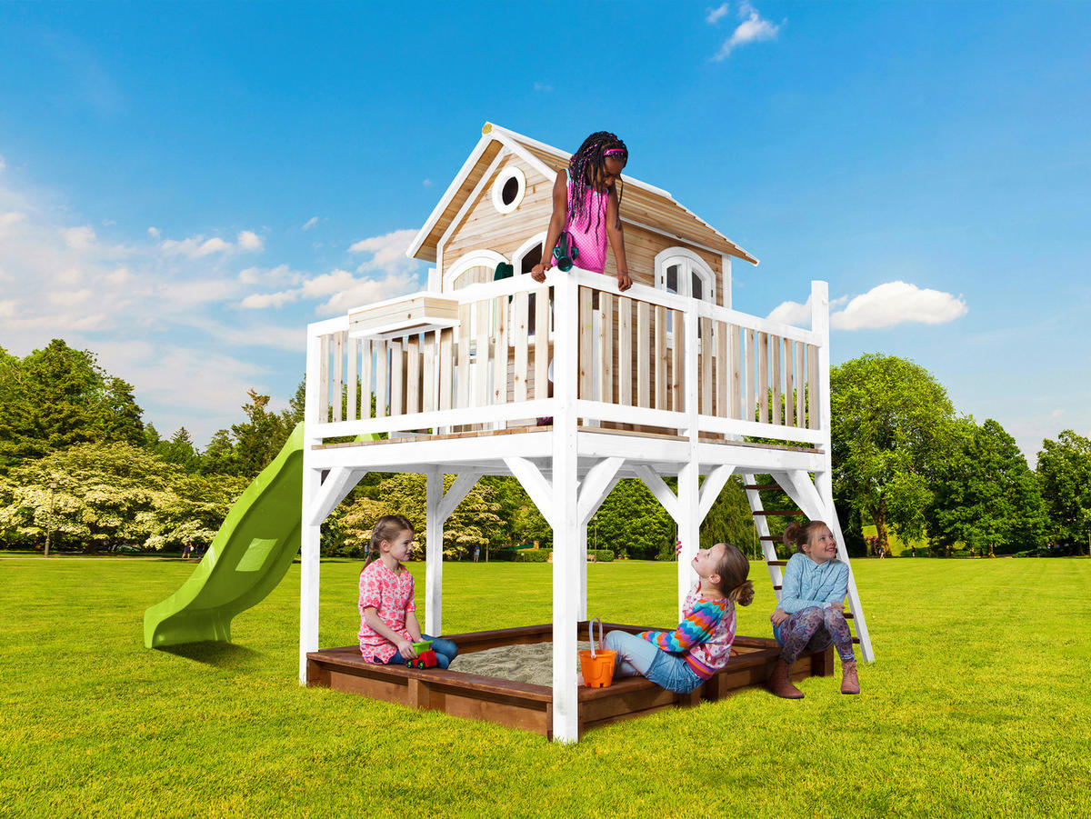 AXI Spielhaus Liam braun B/H/L: ca. 377x291x255 cm Liam - braun/weiß (255,00/377,00/291,00cm) - AXI
