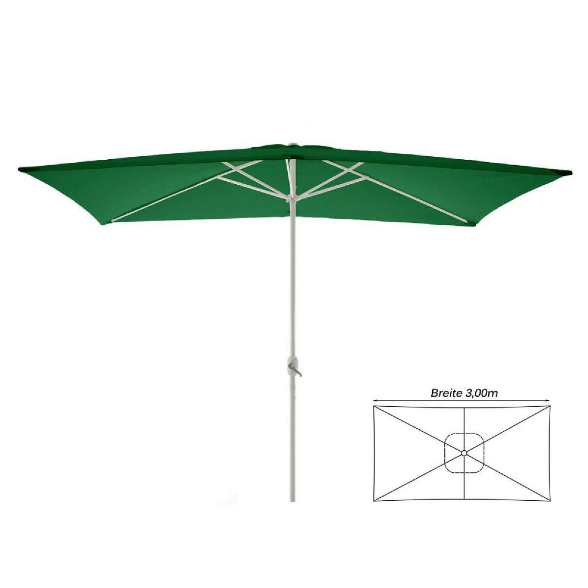 VCM Sonnenschirm grün Polyester-Mischgewebe B/H/L: ca. 200x235x300 cm Sonnenschirm - grün (300,00/200,00/235,00cm) - VCM