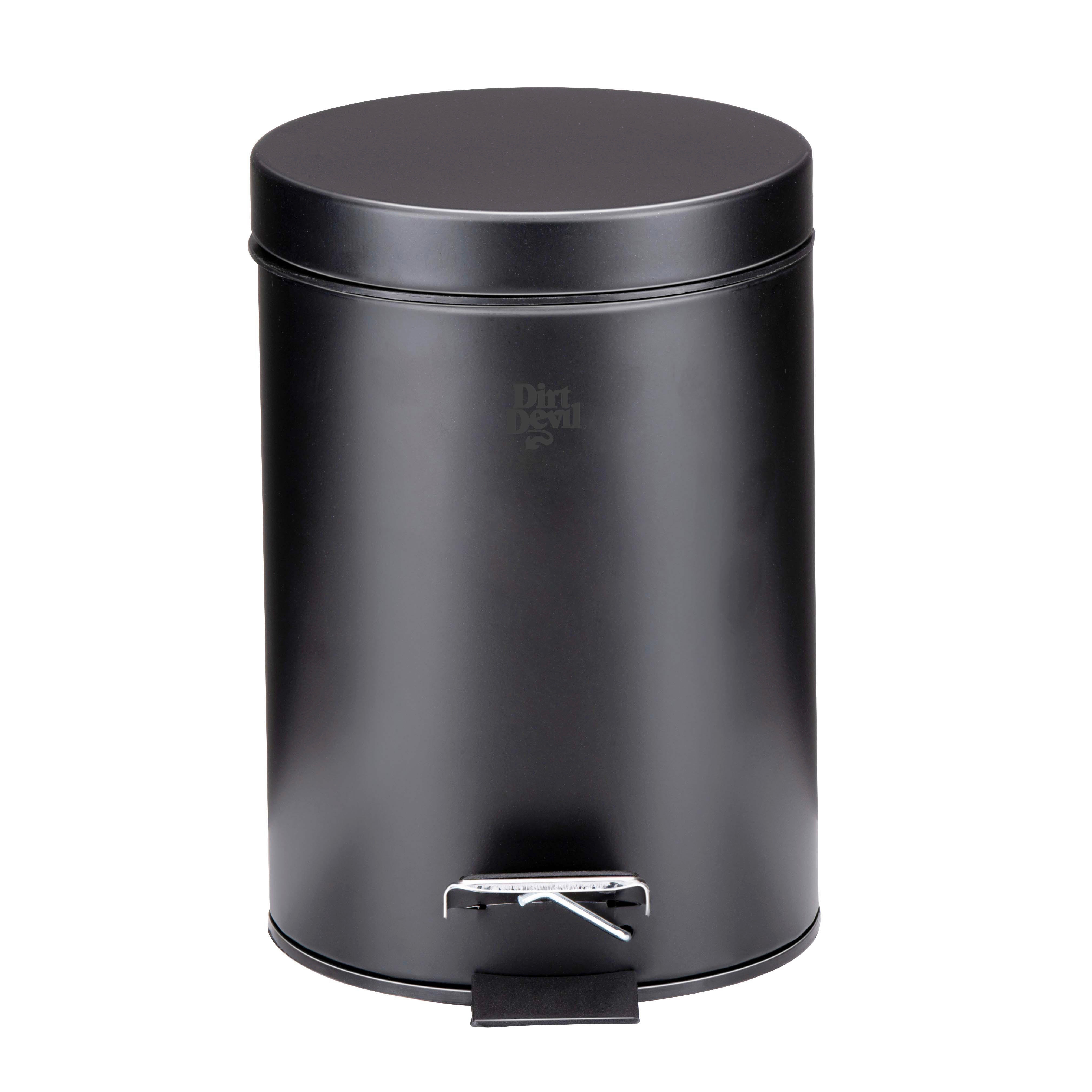 Treteimer schwarz Edelstahl H/D: ca. 26x17 cm ca. 3 l Treteimer 3l - schwarz (17,00/26,00cm) - Dirt Devil