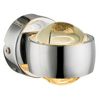 GLOBO LED-Wandleuchte Chrom Metall Glas B/H/L: ca. 7,5x7x10 cm 2 Brennstellen RANDI - Chrom (10,00/7,50/7,00cm) - GLOBO