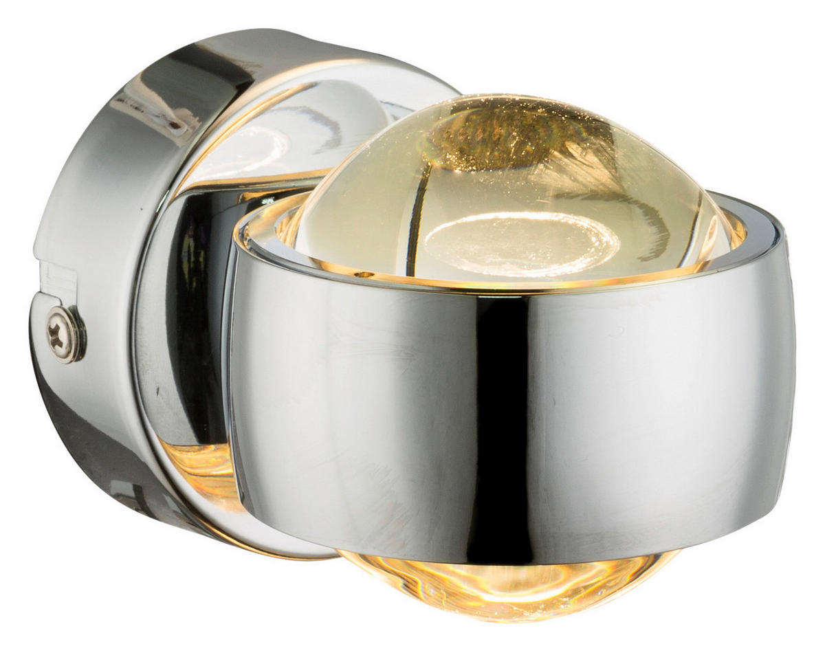 GLOBO LED-Wandleuchte Chrom Metall Glas B/H/L: ca. 7,5x7x10 cm 2 Brennstellen RANDI - Chrom (10,00/7,50/7,00cm) - GLOBO