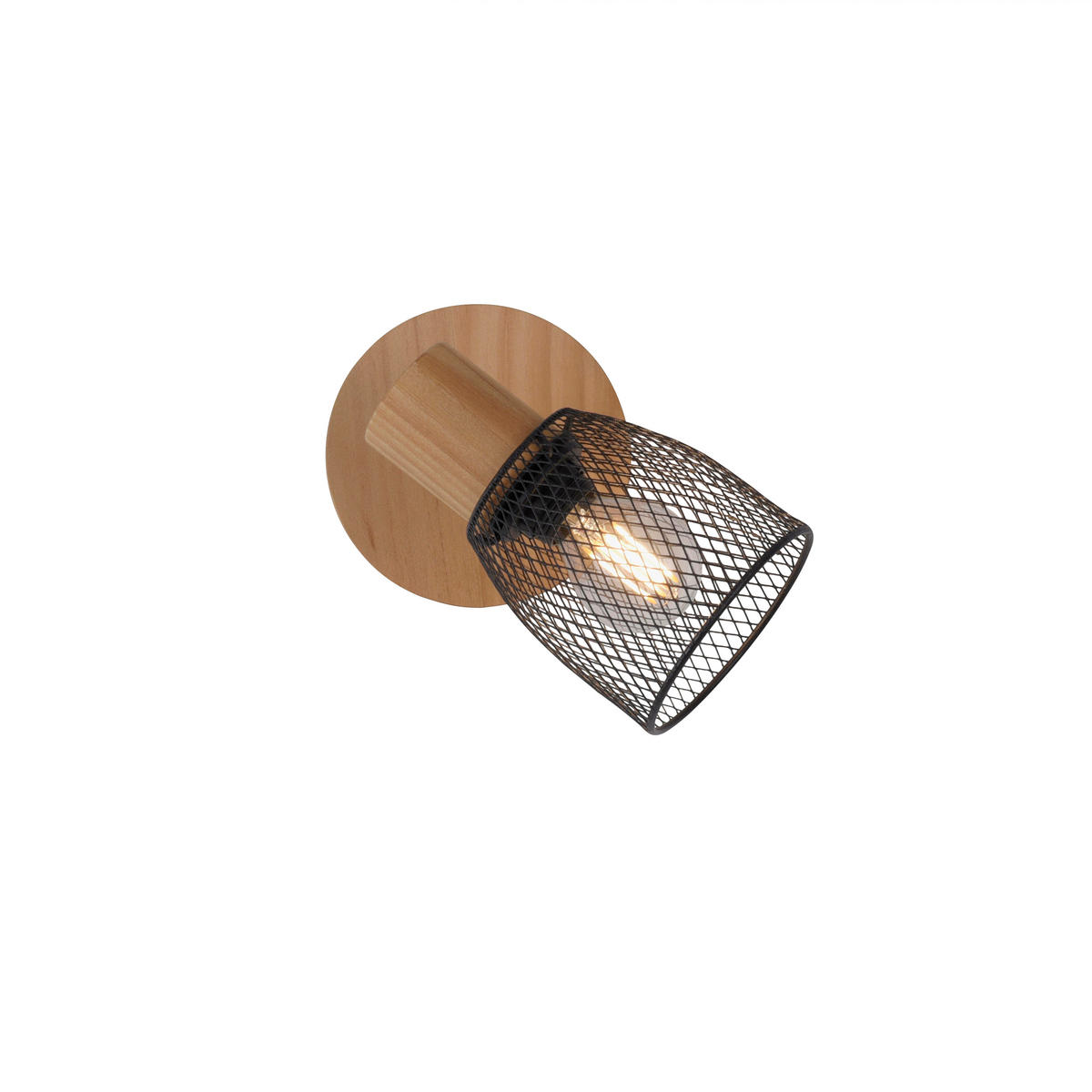 Just Light Spot TAMIS 15191-79 schwarz natur Holz Metall B/H/T: ca. 17x21x17 cm E14 1 Brennstellen TAMIS - natur/schwarz (17,00/21,00/17,00cm) - Just Light