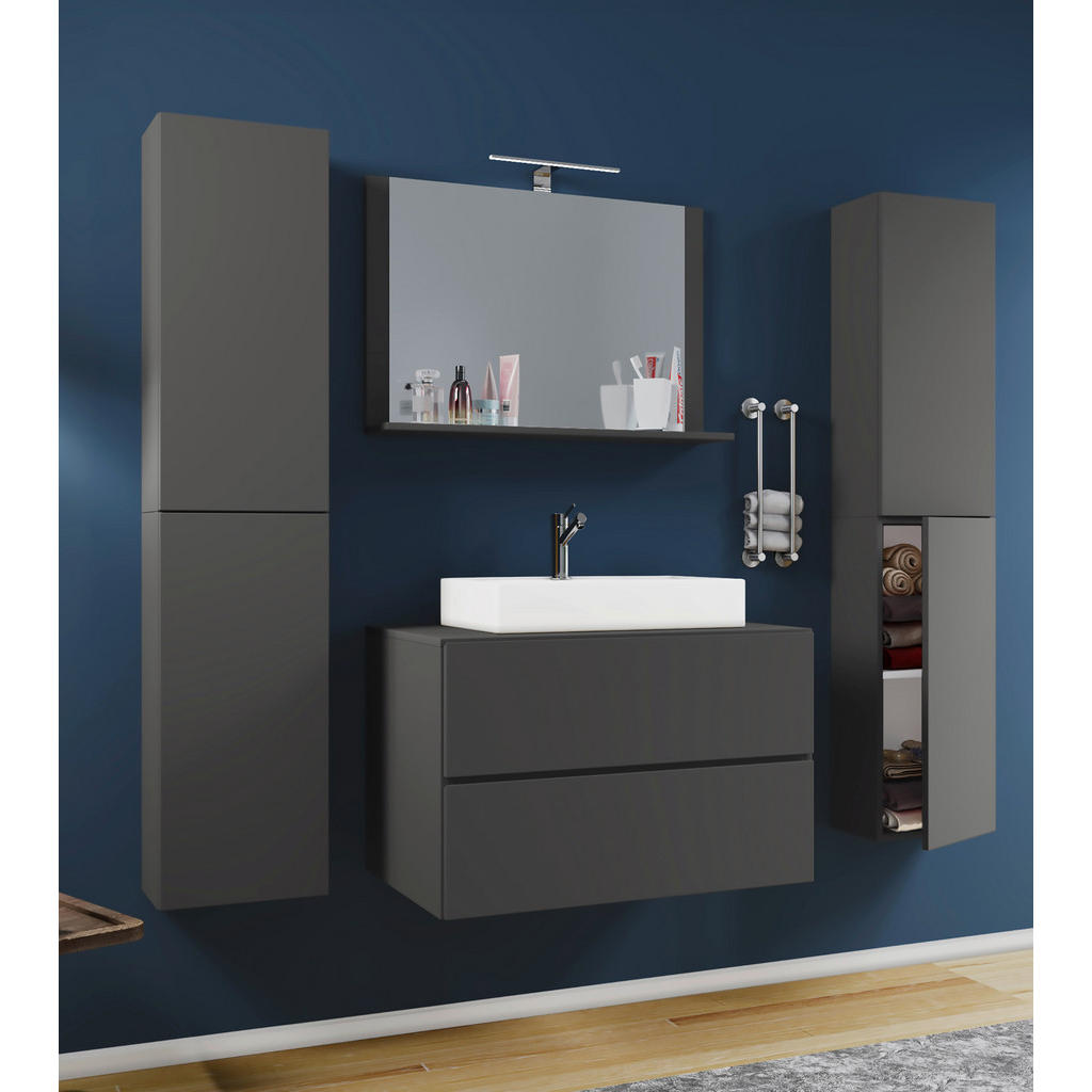 Thumbnail - Waschplatz 5tlg-Lendas anthrazit weiß B/H/T: ca. 80x52x52 cm