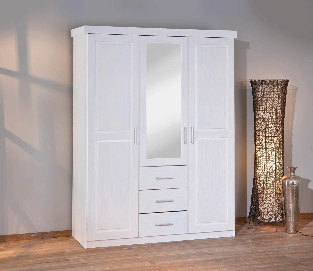 Kleiderschrank Geraldo weiß B/H/T: ca. 140x190x55 cm Geraldo - weiß (140,00/190,00/55,00cm) - Inter Link