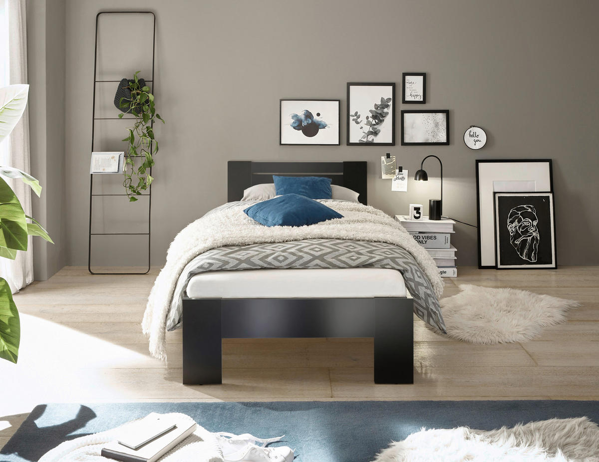 Futonbett Cannes schwarz Liegefläche B/L: ca. 90x200 cm Cannes - schwarz (95,00/71,00/204,00cm)