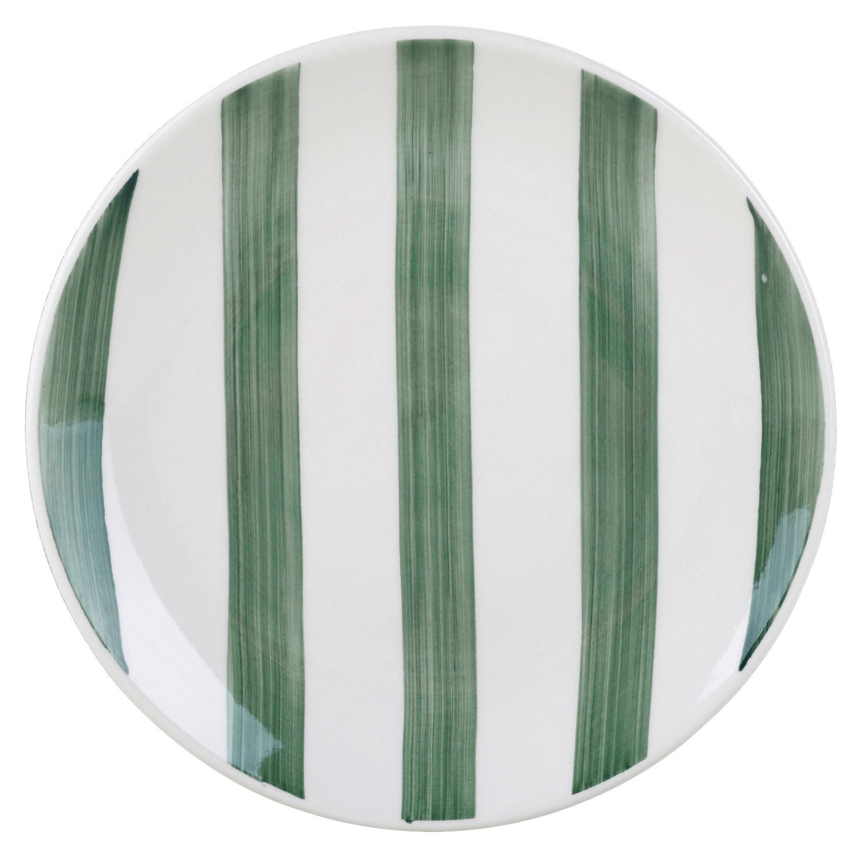 Teller grün Keramik H/D: ca. 2,3x19 cm Dessertteller_Stripes grün - weiß/grün (19,00/2,30cm)