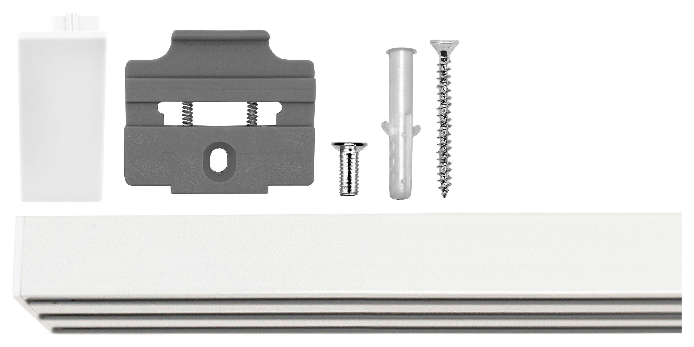 Gardinenschiene smart weiß Metall L: ca. 210 cm 3.0 Läufe smart - weiß (210,00cm) - ondeco