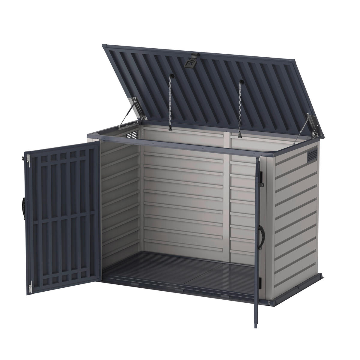 VCM Mülltonnenbox 3er StoreAway grau Kunststoff B/H/L: ca. 124x190x108 cm StoreAway - grau (108,00/124,00/190,00cm) - VCM