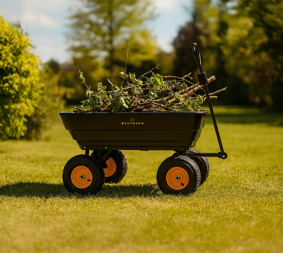 Westmann Schubkarre Prakta schwarz B/H/L: ca. 59,5x105x119 cm Prakta - schwarz (119,00/59,50/105,00cm) - Westmann