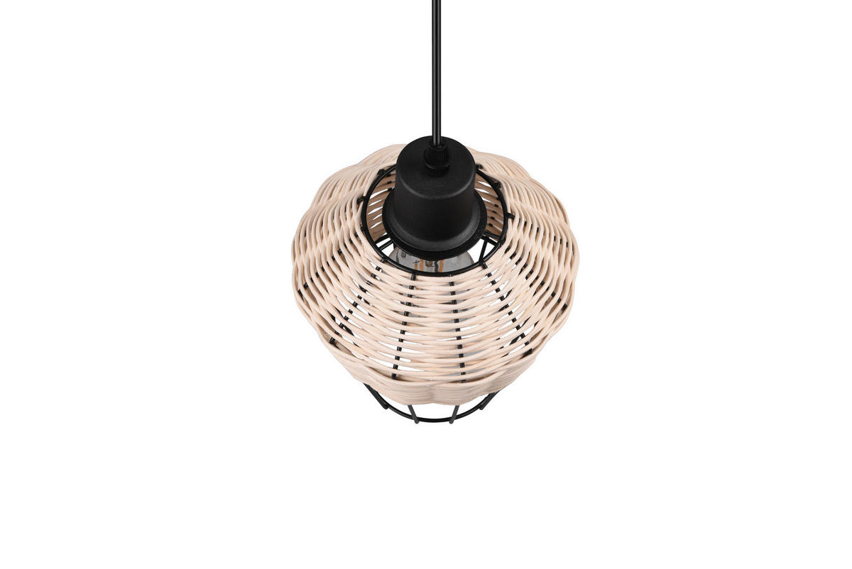 Reality Pendelleuchte R31261036 Borka natur Rattan H/D: ca. 150x17 cm E27 1 Brennstellen Borka - natur (17,00/150,00cm) - Reality