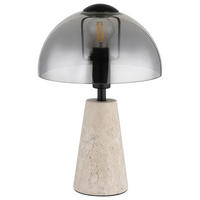 GLOBO Tischleuchte sand schwarz Metall Glas B/H/L: ca. 25x31,5x25 cm E14 1 Brennstellen Tischleuchte-Lars - sand/schwarz (25,00/25,00/31,50cm) - GLOBO