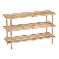 Zeller Schuhregal natur Kiefer B/H/T: ca. 80x50x26 cm Schuhregal_mit_3_Ablagen - natur (80,00/50,00/26,00cm) - Zeller