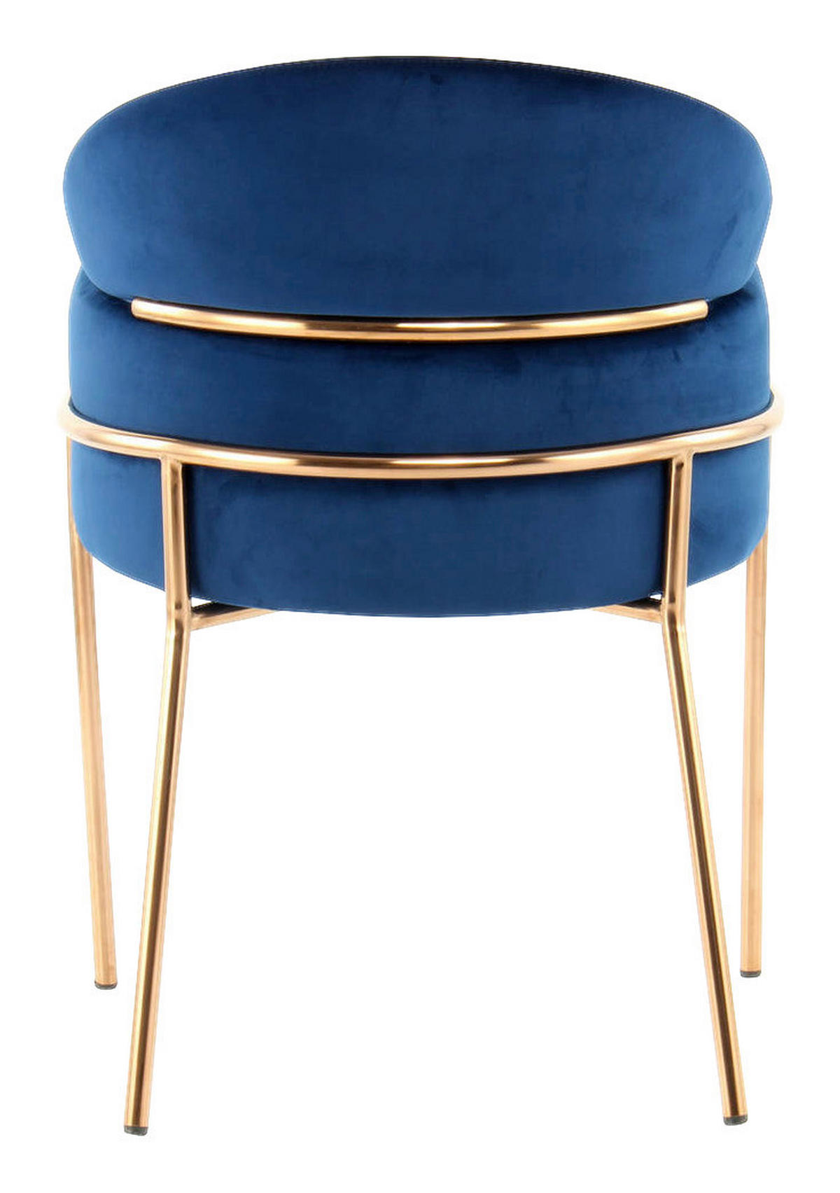 Stuhl Corey 100 blau Microfaser B/H/T: ca. 58x79x57 cm Corey 100 - gold/blau (58,00/79,00/57,00cm) - 360 Living