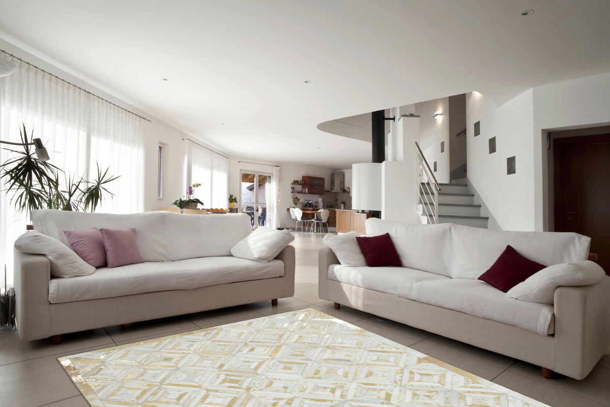360Living Teppich Dazzle elfenbein B/L: ca. 80x150 cm Dazzle - gold/elfenbein (80,00/150,00cm) - 360Living