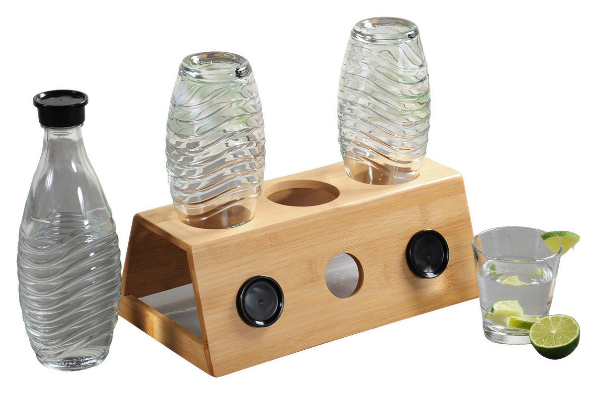 Kesper Flaschenhalter natur Bambus B/H/L: ca. 32x12x17,5 cm Flaschenhalter - natur (17,50/32,00/12,00cm) - Kesper