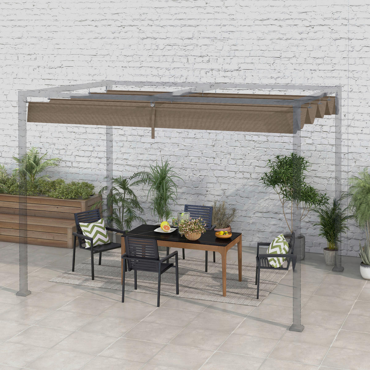 Outsunny Ersatzdach kaffee Polyester B/H/L: ca. 245x23x286 cm Ersatzdach - kaffee (286,00/245,00/23,00cm) - Outsunny