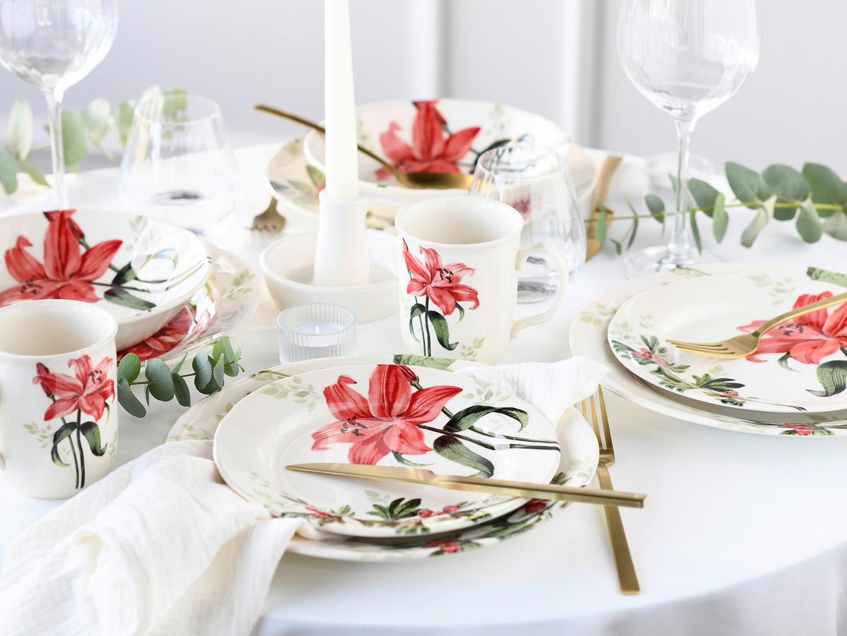 CreaTable Kombiservice ROSEMARY bunt Steingut 16 tlg. ROSEMARY - bunt - CreaTable
