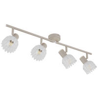 GLOBO Strahler sand Glas Metall B/H/L: ca. 11x37x17,5 cm E14 4 Brennstellen Strahler-Planta - sand (17,50/11,00/37,00cm) - GLOBO