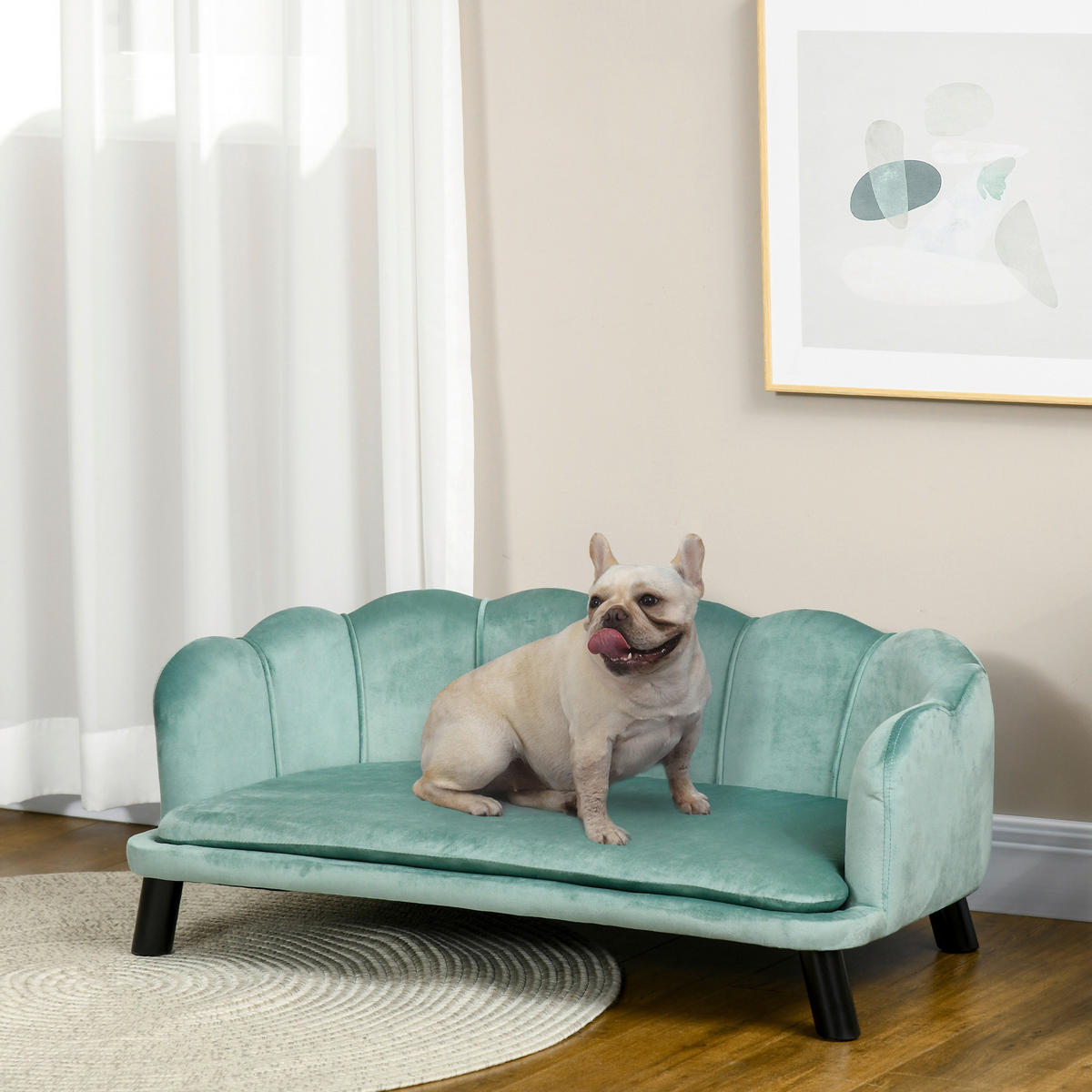 PawHut Hunde-Zubehör grün Polypropylen B/H/L: ca. 60,5x98,5x35,5 cm Hundesofa - grün (35,50/60,50/98,50cm) - PawHut