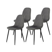 Stuhl Mira 4er Set grau Samtoptik B/H/T: ca. 44x89x53,5 cm Mira 4er Set - schwarz/grau (44,00/89,00/53,50cm) - Hela