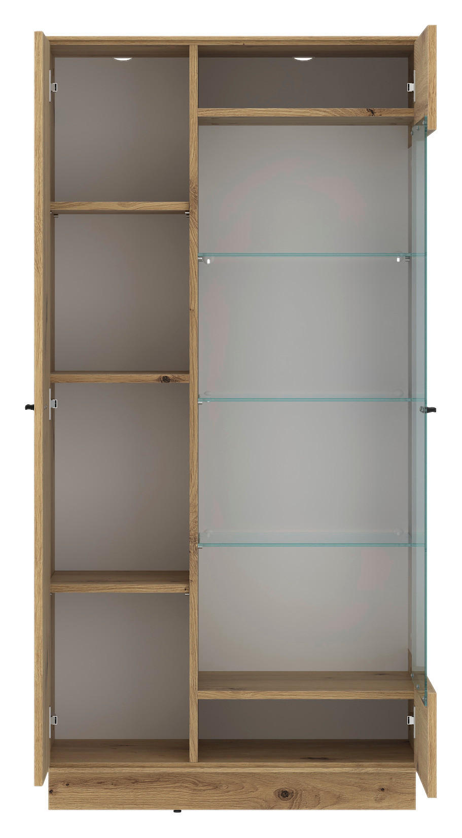 Standvitrine Covelo Eiche Artisan Oak Nachbildung weiß B/H/T: ca. 75x150x40 cm Covelo - Eiche/weiß (75,00/150,00/40,00cm)