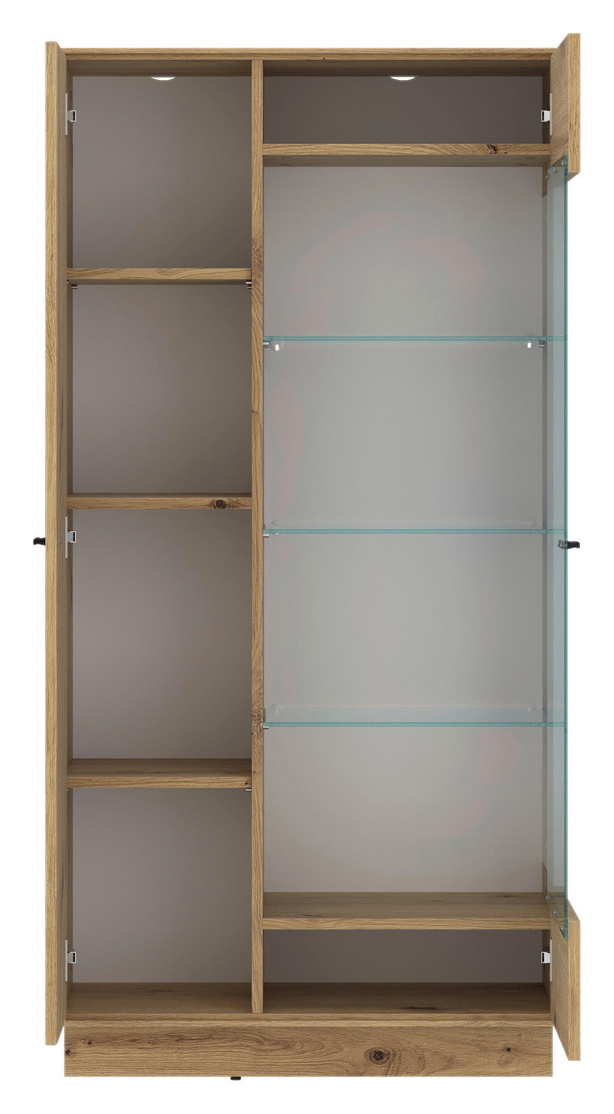 Standvitrine Covelo Eiche Artisan Oak Nachbildung weiß B/H/T: ca. 75x150x40 cm Covelo - Eiche/weiß (75,00/150,00/40,00cm)