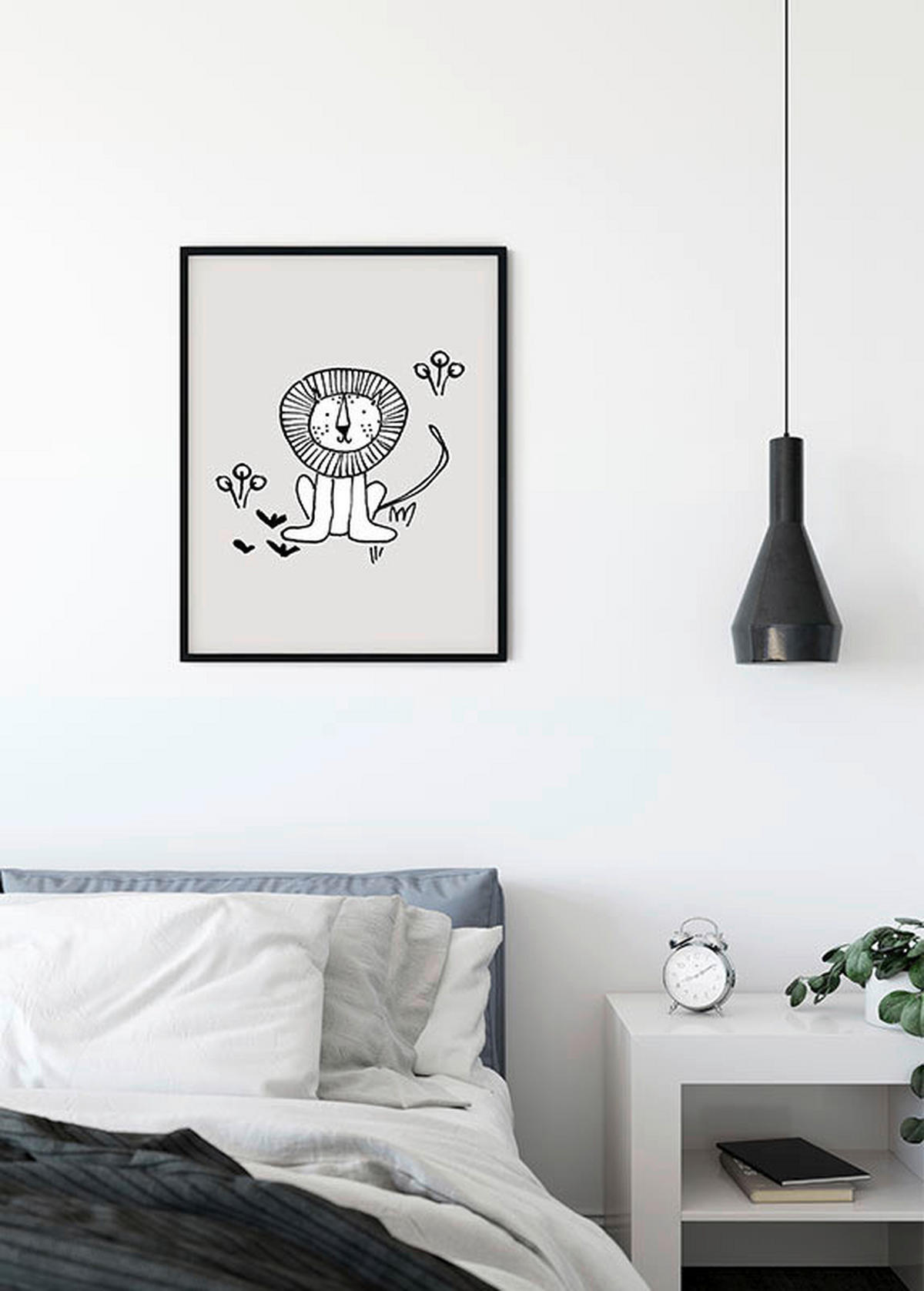 Komar Poster Scribble Lion Löwe B/L: ca. 40x50 cm Scribble Lion - (40,00/50,00cm) - Komar