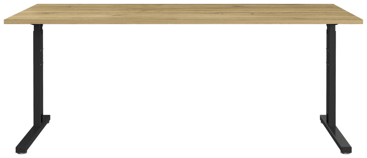 Schreibtisch 4253-582 Eiche Grand-Son Nachbildung schwarz B/H/T: ca. 180x80x80 cm 4253-582 - Eiche/schwarz (180,00/80,00/80,00cm) - Germania
