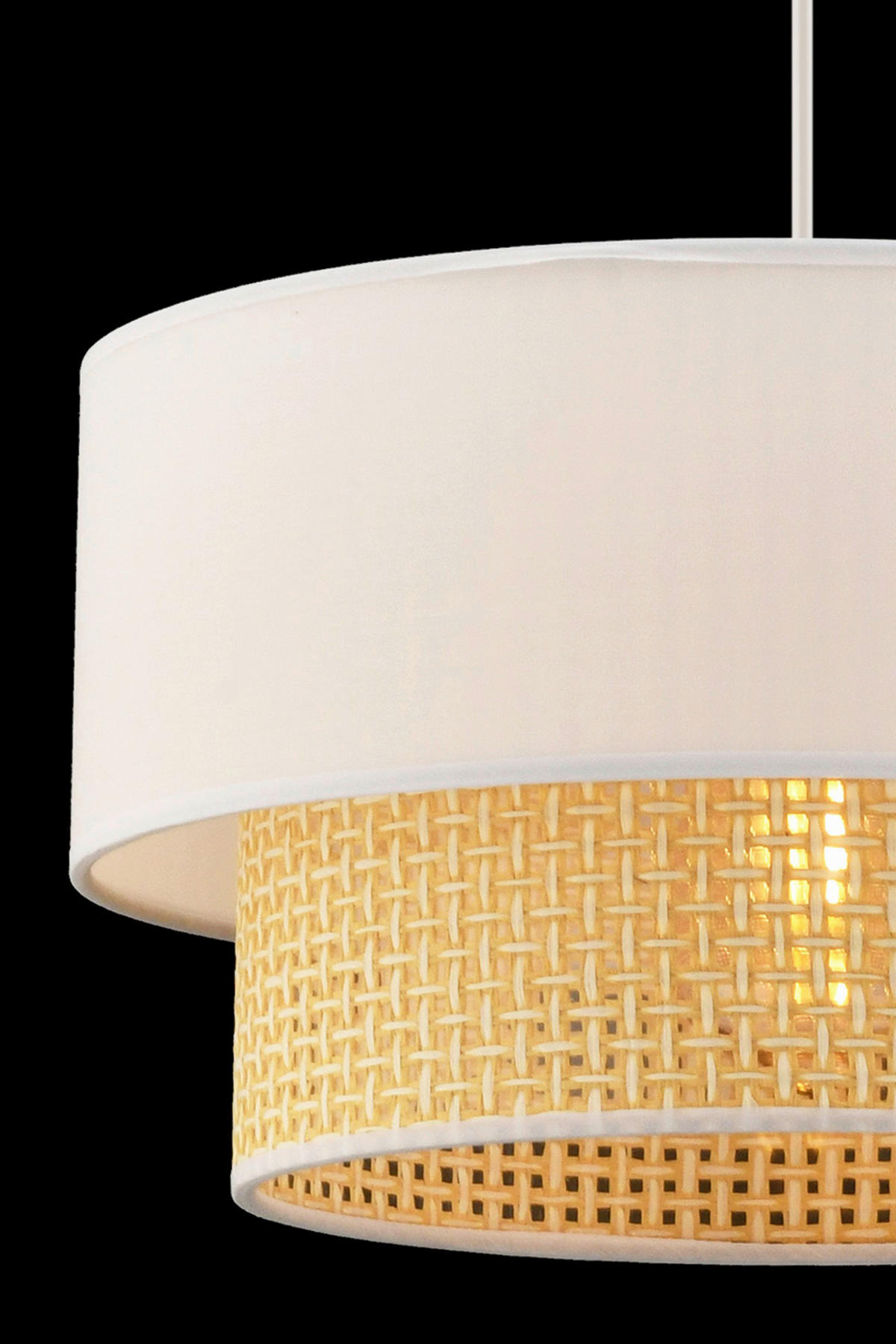 Opviq Pendelleuchte Echo Hazeran kamel weiß Baumwolle B/H/T/L/D: ca. 30x65x30x30x30 cm E27 1 Brennstellen Echo Hazeran - weiß/kamel (30,00/30,00/65,00cm) - Opviq