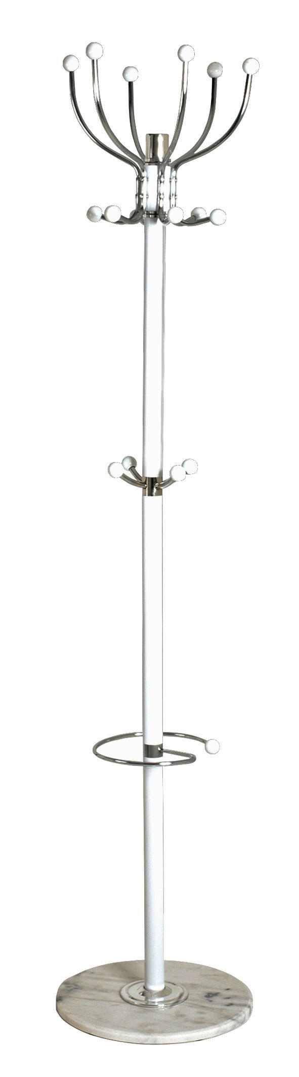 Garderobenständer  weiß H/D: ca. 176x38 cm Mecki_Garderobenständer 88391 - weiß/Chrom (38,00/176,00cm)