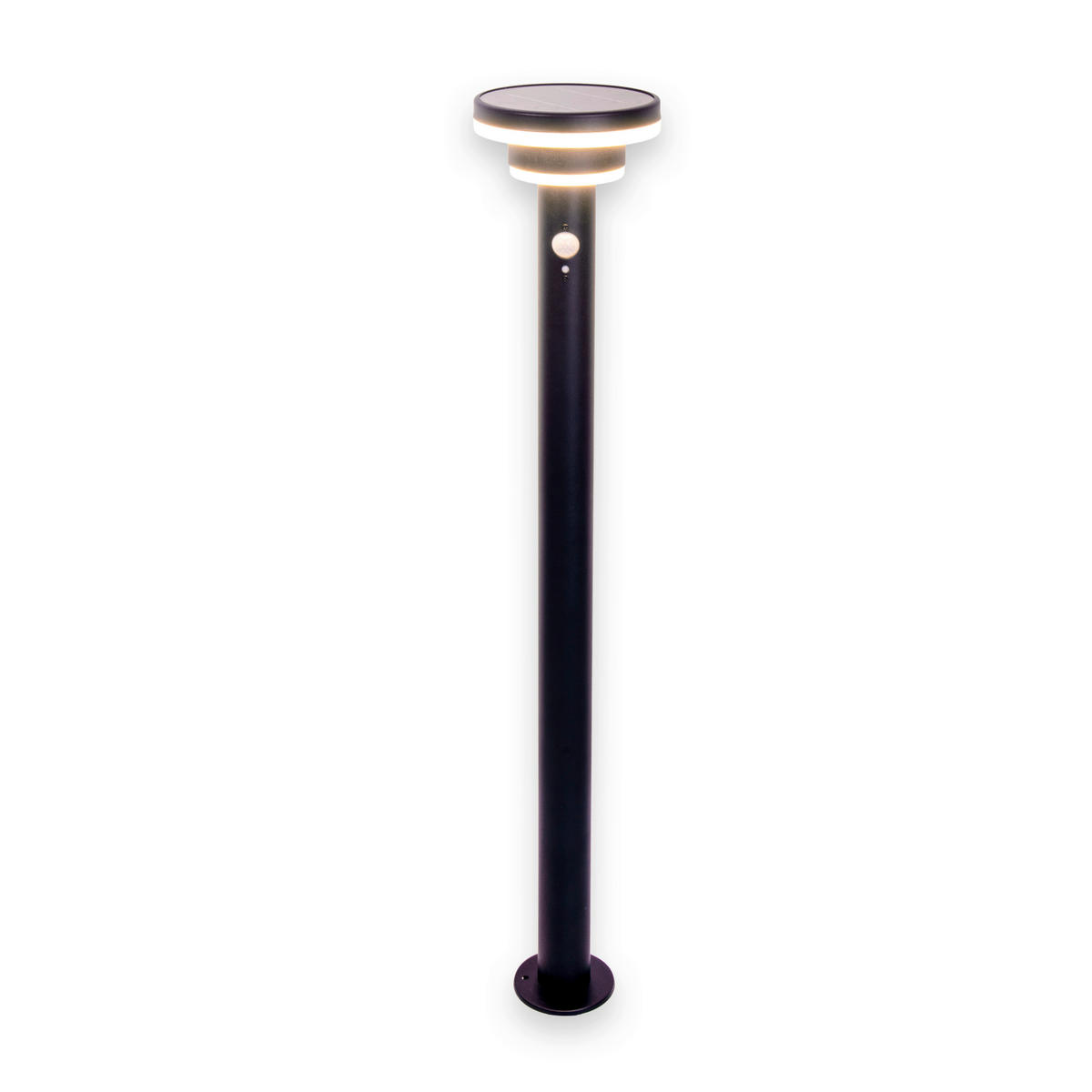 LED-Solarleuchte 2071522 schwarz Kunststoff Metall H/D: ca. 86x16 cm LED Solarleuchte NORA mit LED - schwarz (16,00/86,00cm) - Näve Leuchten