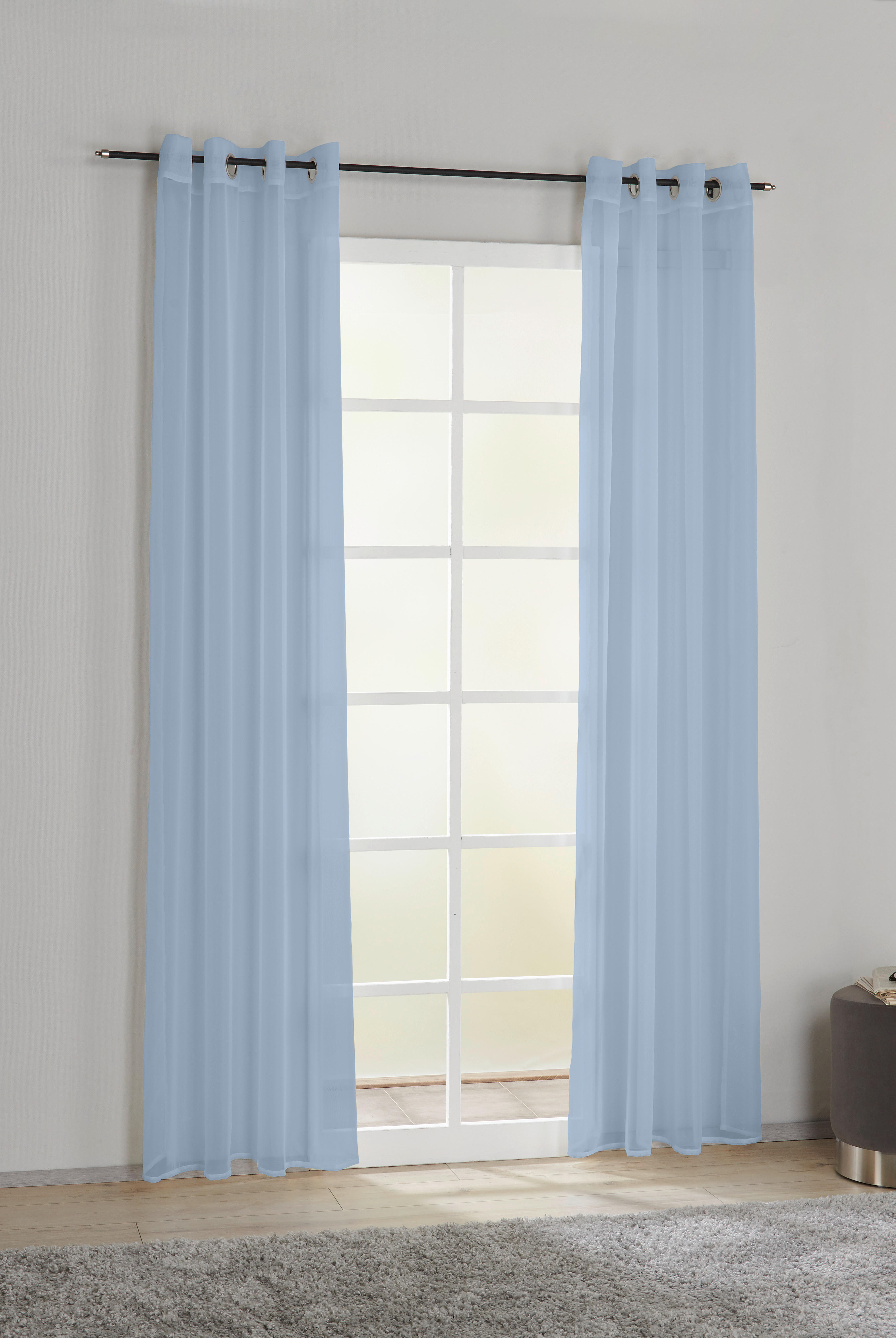 Ösenvorhang Micha blau B/L: ca. 135x235 cm Micha - blau (135,00/235,00cm) - POCOline