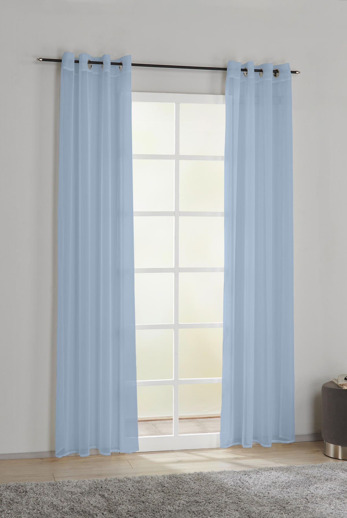 Ösenvorhang Micha blau B/L: ca. 135x235 cm Micha - blau (135,00/235,00cm) - POCOline