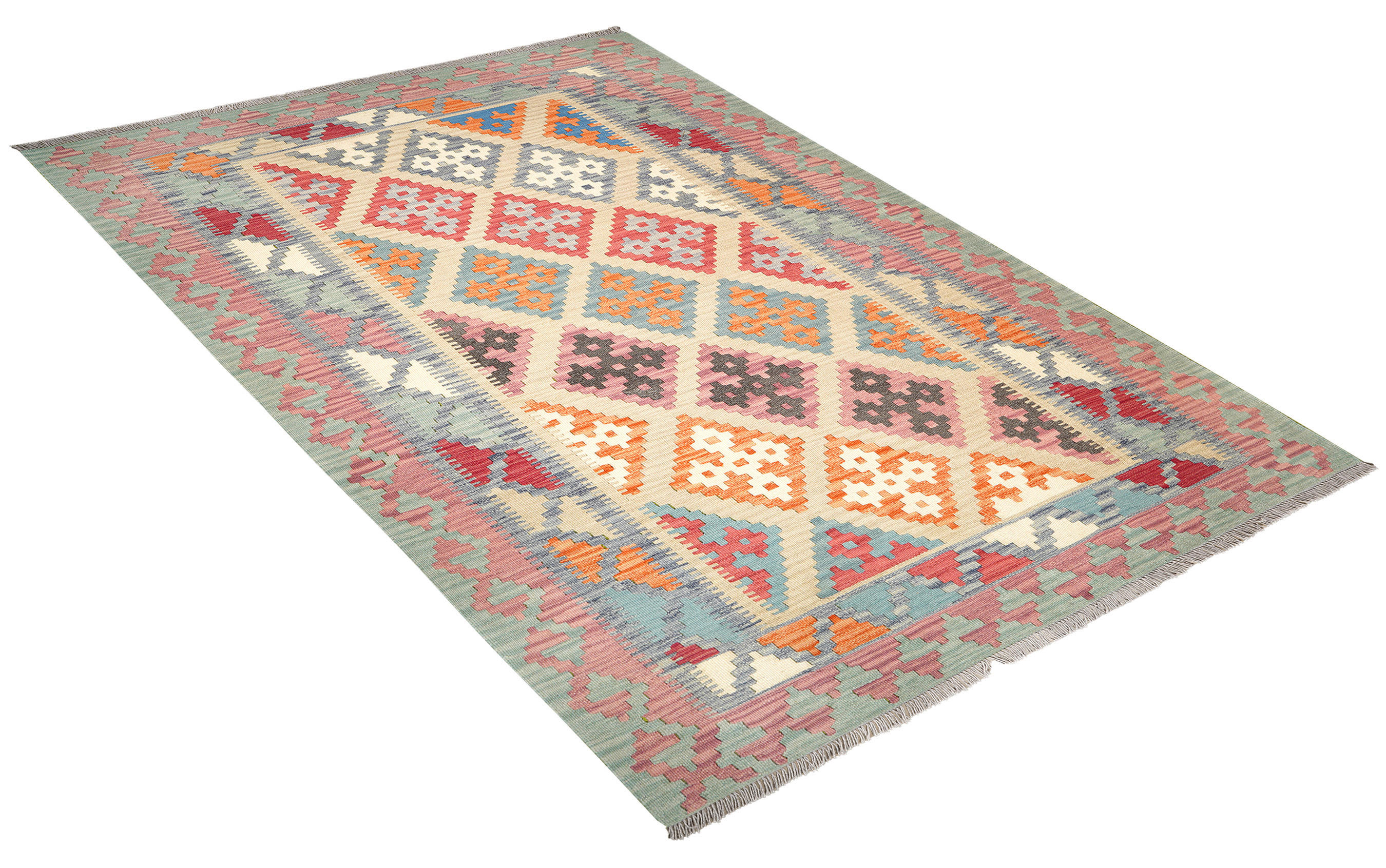 PersaTepp Teppich Kelim Gashgai grau B/H/L: ca. 180x1x263 cm Kelim Gashgai - beige/grau (263,00/180,00/1,00cm) - PersaTepp