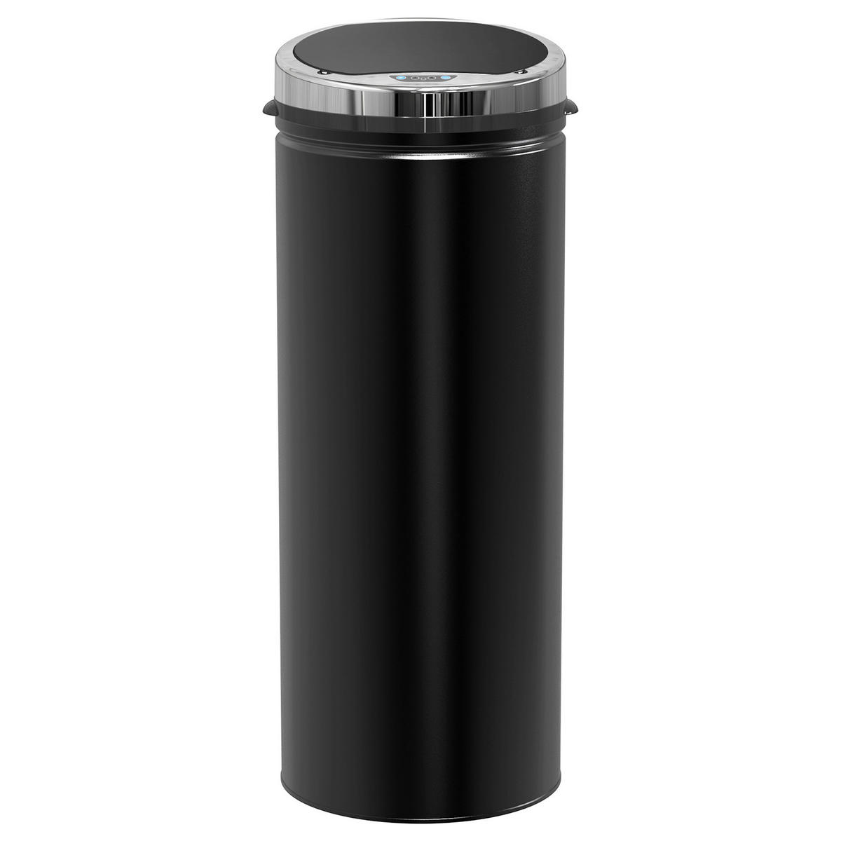 HOMCOM Automatik-Mülleimer 03-0046 schwarz Stahl Kunststoff Polypropylen B/H/L: ca. 30,5x30,5x81,5 cm Automatik_Mülleimer - schwarz (81,50/30,50/30,50cm) - HOMCOM