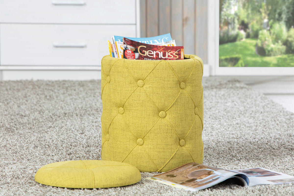 Inter Link Hocker Yapak gelb MDF B/H/T: ca. 34x40x34 cm Yapak - gelb (34,00/40,00/34,00cm) - Inter Link