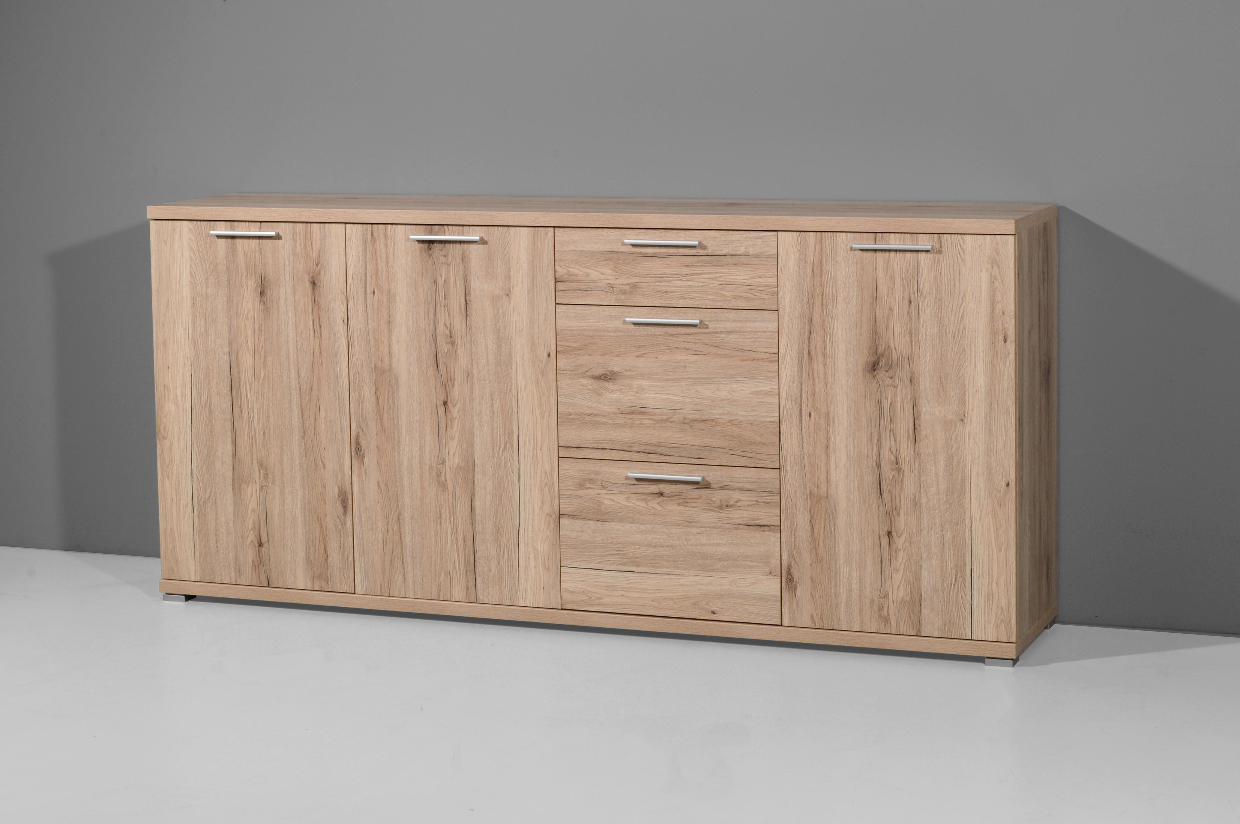 Sideboard 3202-177 Eiche San-Remo Nachbildung B/H/T: ca. 192x88x40 cm 3202-177 - Eiche (192,00/88,00/40,00cm) - Germania
