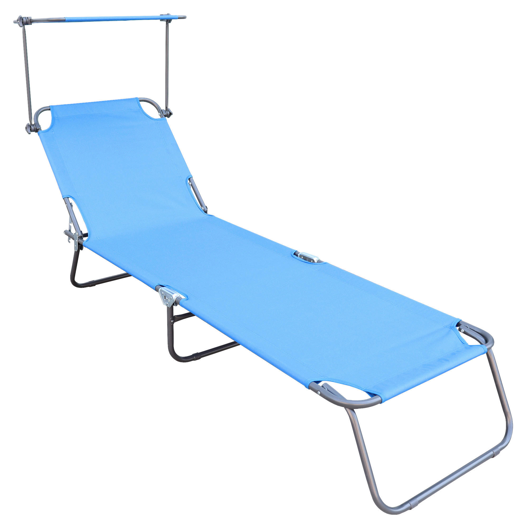 VCM Sonnenliege blau Polyester-Mischgewebe B/H/L: ca. 55x34x190 cm Sonnenliege - blau (190,00/55,00/34,00cm) - VCM