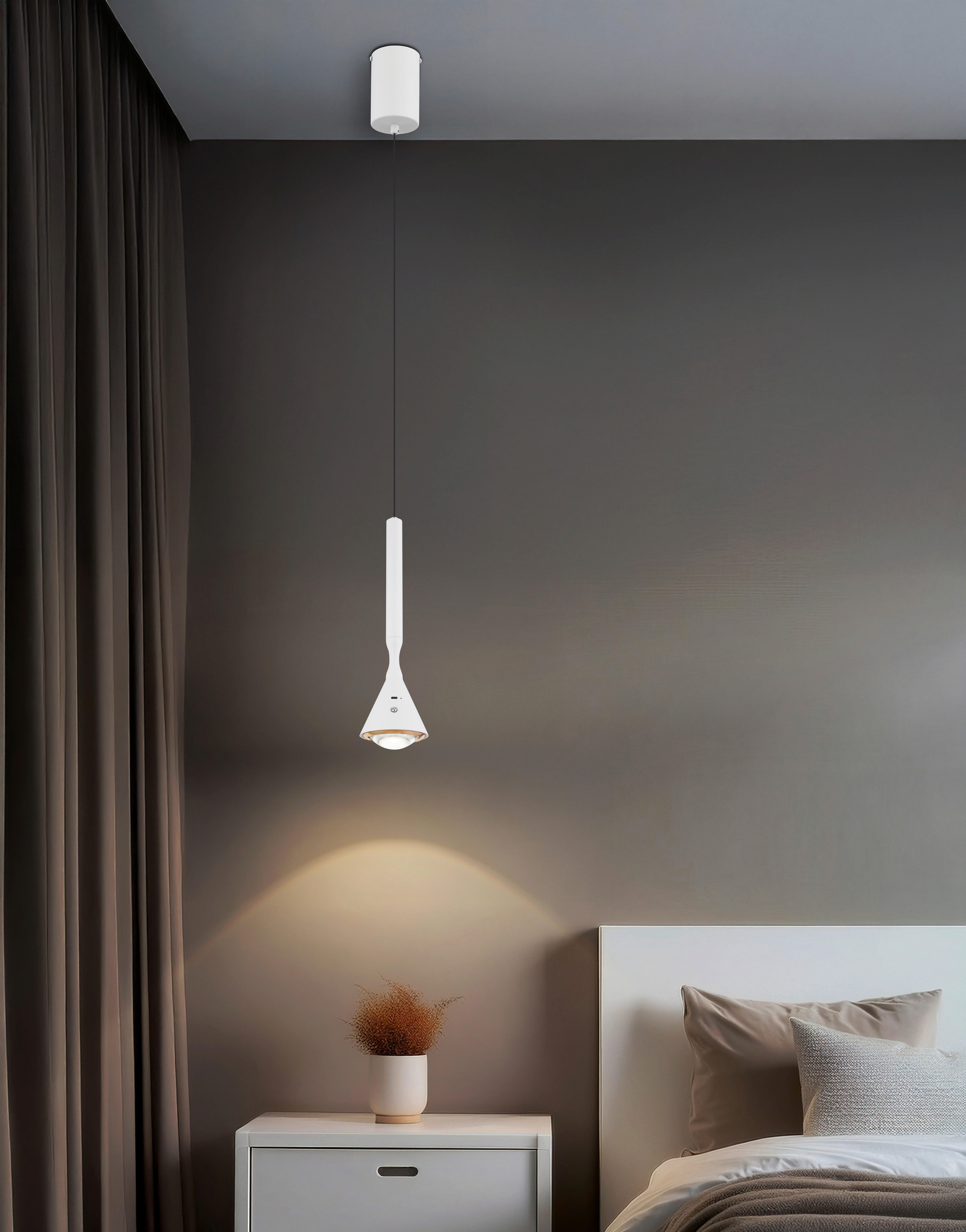 GLOBO Hängeleuchte weiß Opal Kunststoff Metall H/D: ca. 150x9,9 cm 1.0 Brennstellen Lucinda - weiß/Opal (9,90/150,00cm) - GLOBO