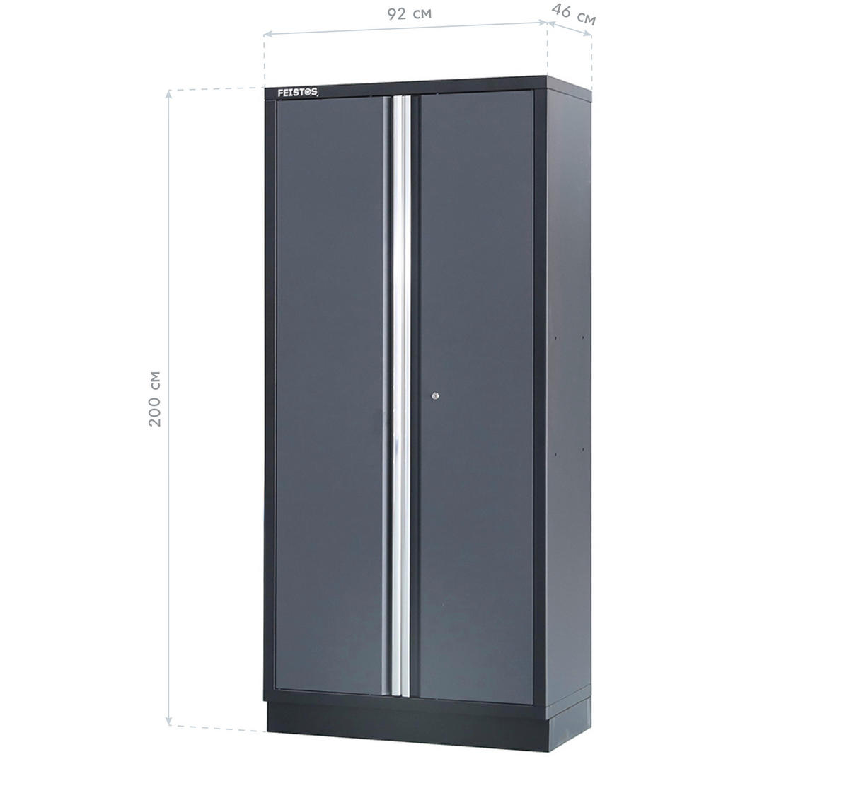 Werkstatteinrichtung Apollo anthrazit B/H/L: ca. 92x200x46 cm Apollo - schwarz/anthrazit (46,00/92,00/200,00cm) - Feistos
