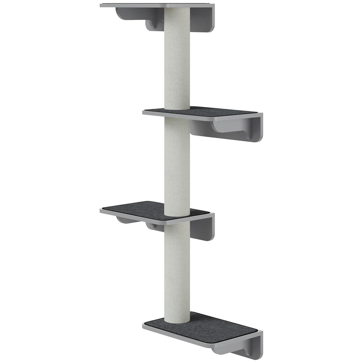 PawHut Katzenkratzbaum beige MDF B/H/L: ca. 28x137x66 cm Katzenkratzbaum - beige/hellgrau (66,00/28,00/137,00cm) - PawHut
