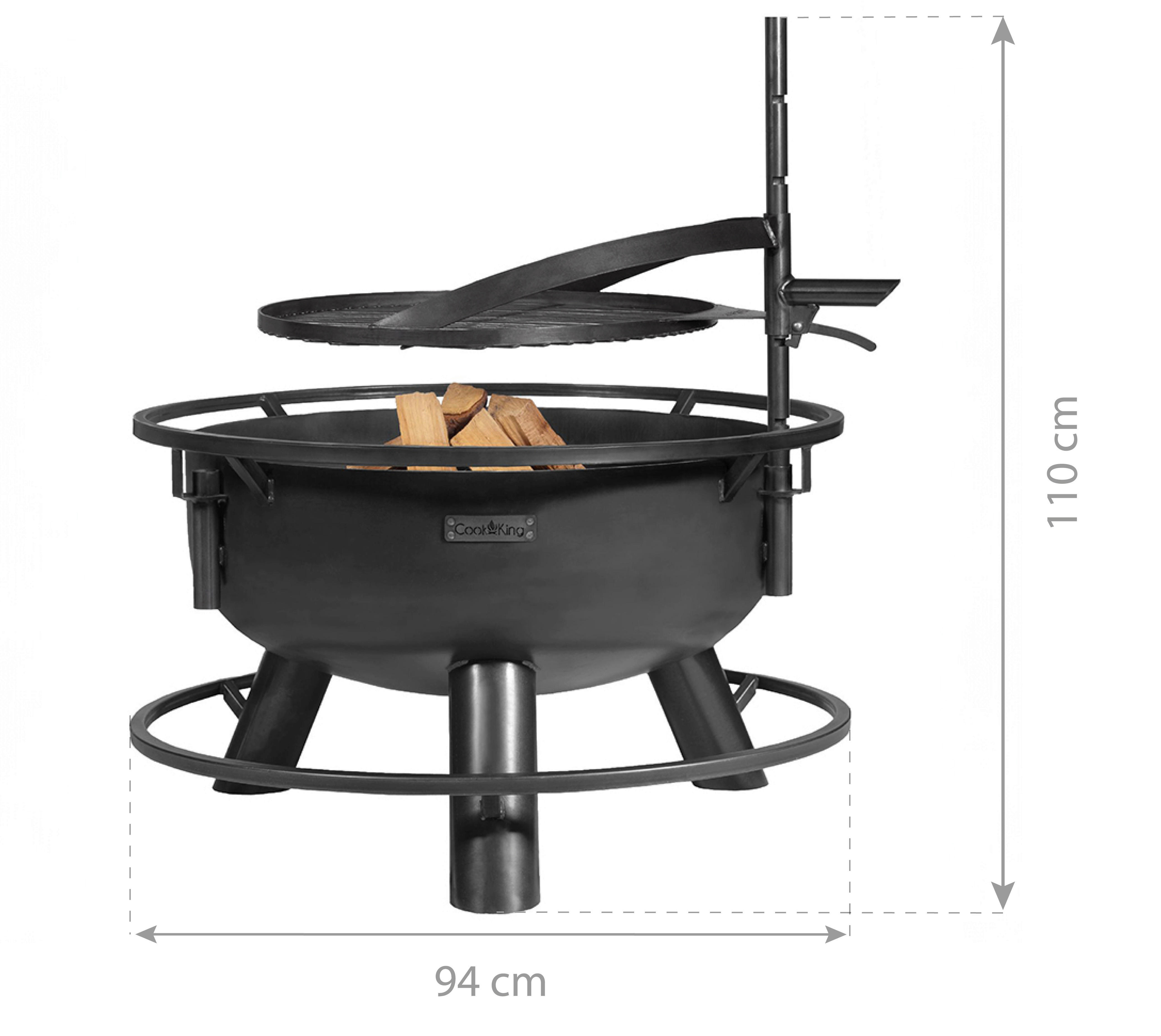 CookKing Feuerschale Bandito 80 schwarz Stahl B/H/T: ca. 94x110x94 cm Bandito 80 - schwarz (94,00/110,00/94,00cm) - CookKing
