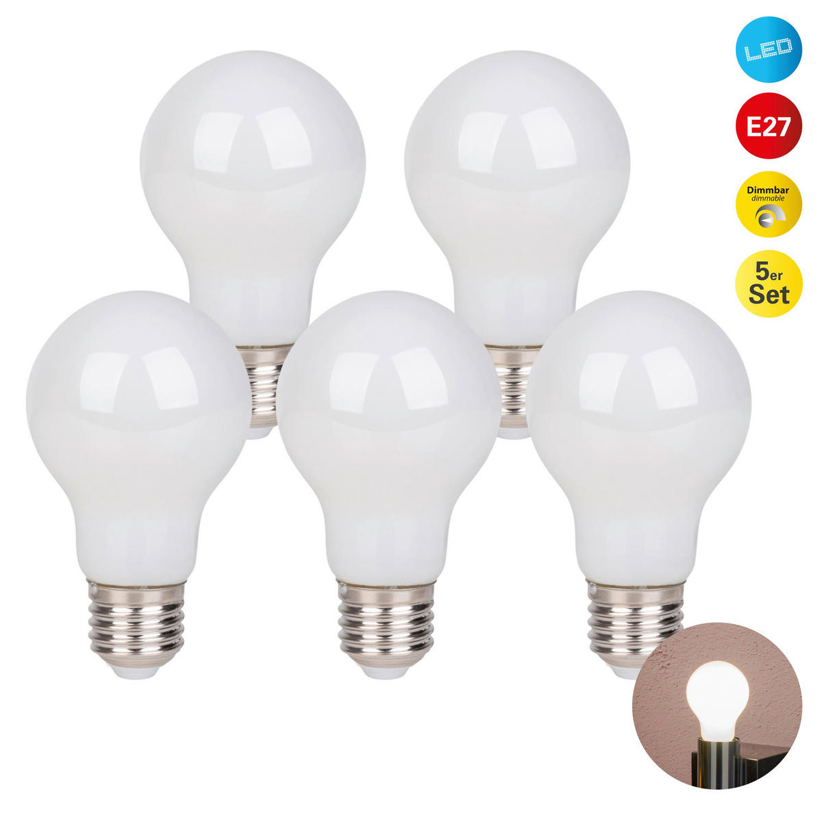 Näve Leuchten LED-Leuchtmittel 4138705 E27 Daffy - weiß (6,00/10,70/6,00cm) - Näve Leuchten