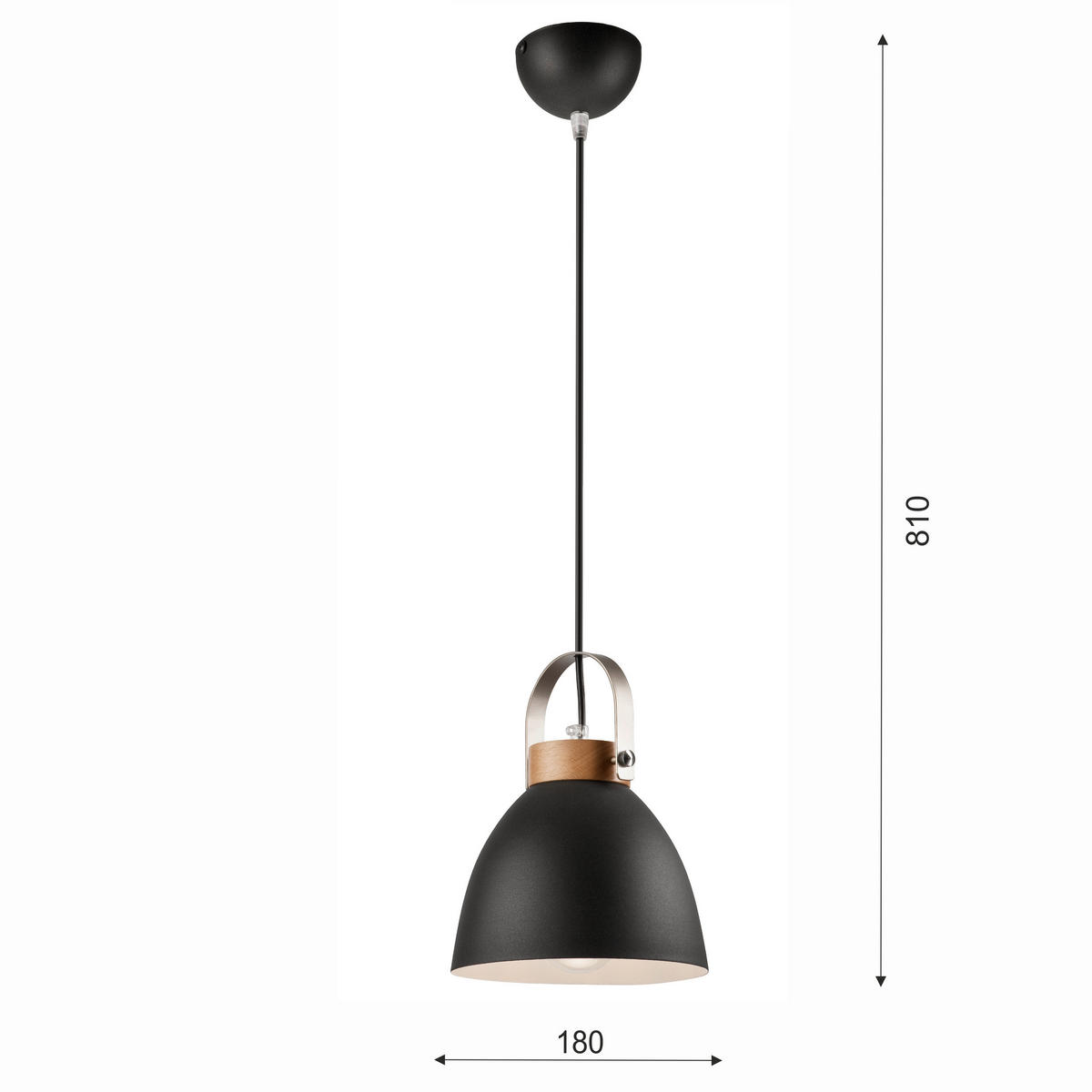 Lamkur Pendelleuchte DANIELLE 31767 Graphit Holz Stahl H/L: ca. 81x18 cm E27 1 Brennstellen Danielle - Graphit (18,00cm) - Lamkur