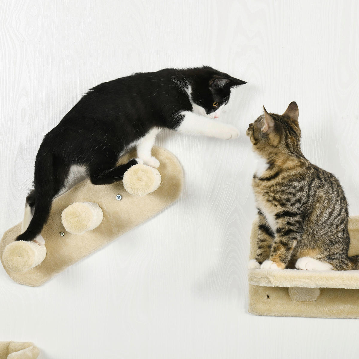 PawHut Katzen Kletterwand beige Polyester B/H/L: ca. 28x73x40 cm Katzen Kletterwand - beige (40,00/28,00/73,00cm) - PawHut