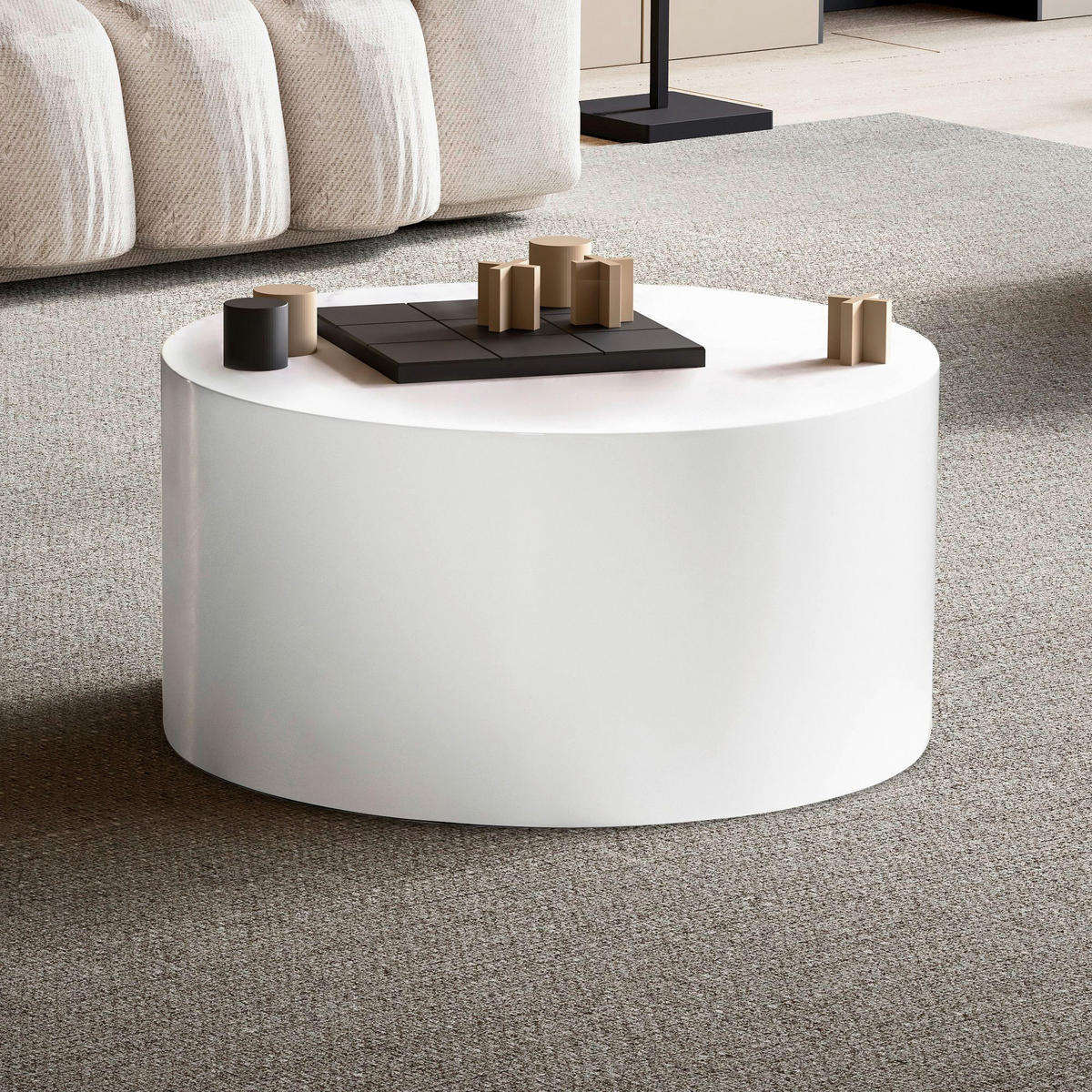 Couchtisch weiß H/D: ca. 30x60 cm Couchtisch - weiß (60,00/30,00cm) - Wohnling