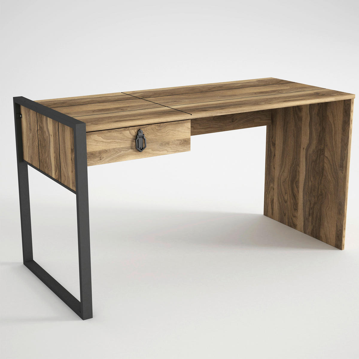 Schreibtisch Lost walnuss Nachbildung B/H/T: ca. 124x76x60 cm Lost - walnuss (124,00/76,00/60,00cm) - moebel17