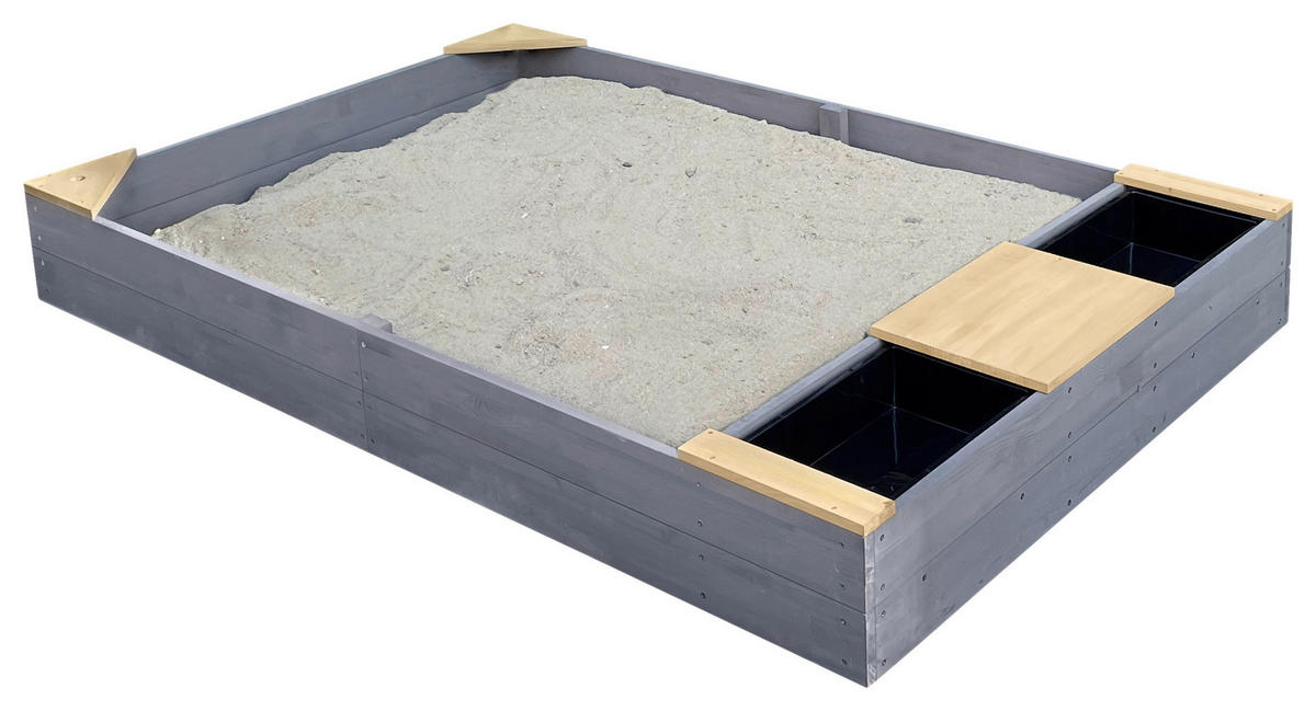 AXI Sandkasten Kelly grau B/H/T: ca. 115x21,8x180 cm Kelly - braun/grau (115,00/21,80/180,00cm) - AXI