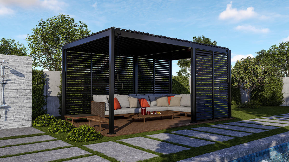 Mirador Seitenteil für Pergola anthrazit Aluminium B/H: ca. 93x240 cm Seitenteil für Pergola - anthrazit (93,00/240,00cm) - Mirador